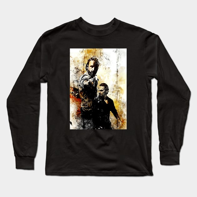 Rick Grimes Eclipse Long Sleeve T-Shirt by RianSanto